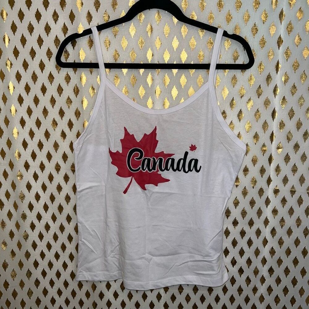 NWOT Canada souvenir tank top cami crop top size L